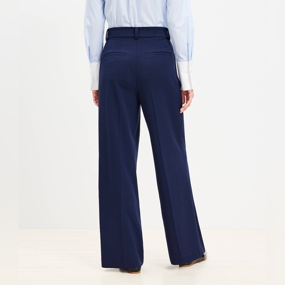 Ann Taylor LOFT Julie Trouser Pants Deep Space Navy Straight Leg Pleats Size 8 - Picture 14 of 14